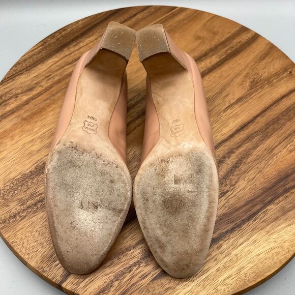 Tory Burch Raleigh Heels Womens Size 9.5M Pink Blush Oak Leather Pump Evening - Picture 7 of 7